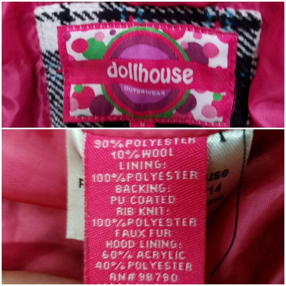 DOLLHOUSE GIRLS 12M PLAID HOODED COAT - Picture 8 of 8